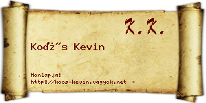 Koós Kevin névjegykártya