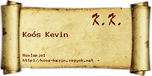 Koós Kevin névjegykártya