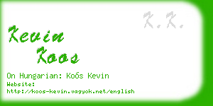 kevin koos business card